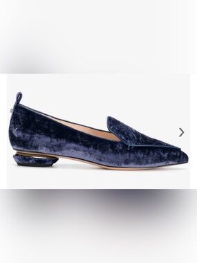 Nicholas Kirkwood Beya loafers in purple blue velvet. Size 38.5 EUC $595 retail